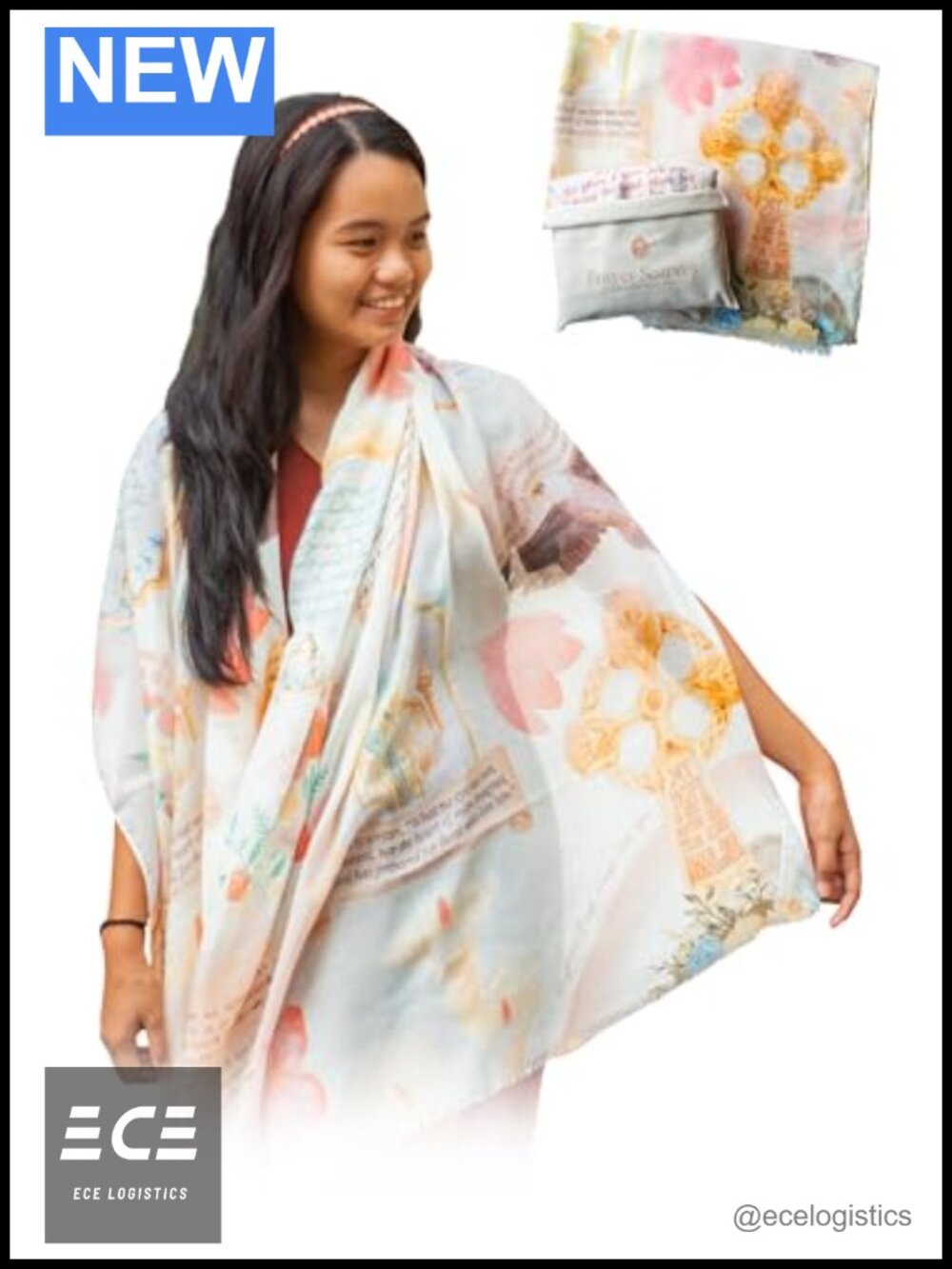 Hope Bible Verse Prayer Shawl Soft Lightweight Christian Scarf